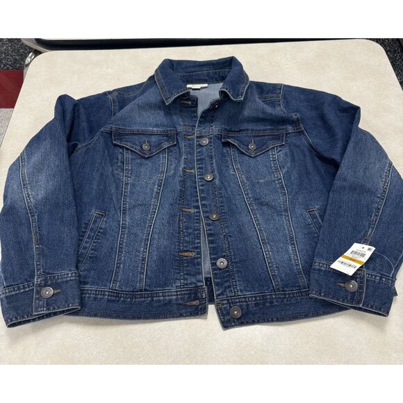 Style & Co. Jackets & Blazers - Style & Co Womens Denim Jacket 16W Blue Jean Button Front Casual Outerwear